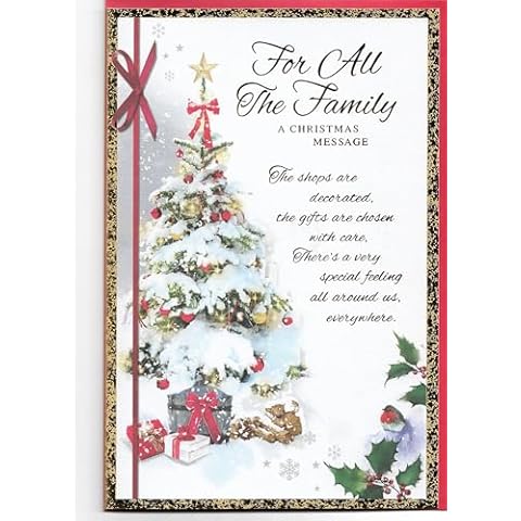 Family Christmas Card with Message Cover