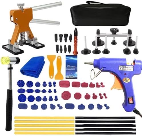 Tirabolli Per Carrozzeria,Levabolli Carrozzeria,Tira bolli Da Carrozzeria,77PCS Strumenti di Riparazione Ammaccature Senza Vernice Auto per Riparazione di Danni Alla Rimozione di Ammaccature