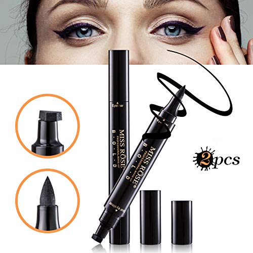 Kaiercat Eyeliner Stamp – 2 Double-sided Eye Liner Pencils, Smudge-Proof, Waterproof, Winged Long-Lasting Eyeliner Pen (10mm)