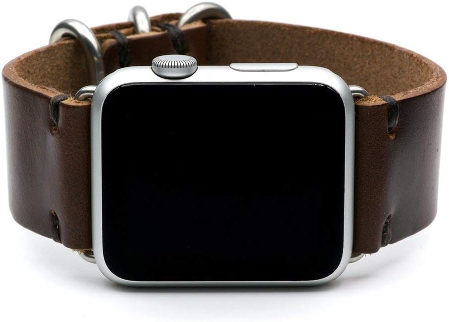 Apple Watch Band for Series 4, 3, 2, 1, and Sport Editions - by E3 Supply Co. - Brown Horween Chromexcel Leather.