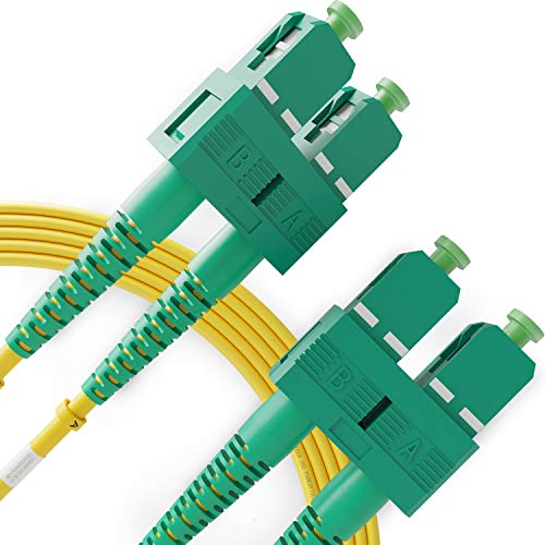 SC/APC to SC/APC Fiber Patch Cable Singlemode APC Duplex - 1m (3.28ft) - 9/125 OS1 LSZH - Beyondtech PureOptics Series