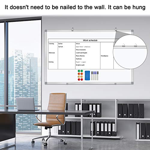 Dry Erase Board For Wall 60"X40" Aluminum Presentation Magnetic Whiteboard With Long Pen Tray, Wall-Mounted White Board For School, Office And Home #TOP6