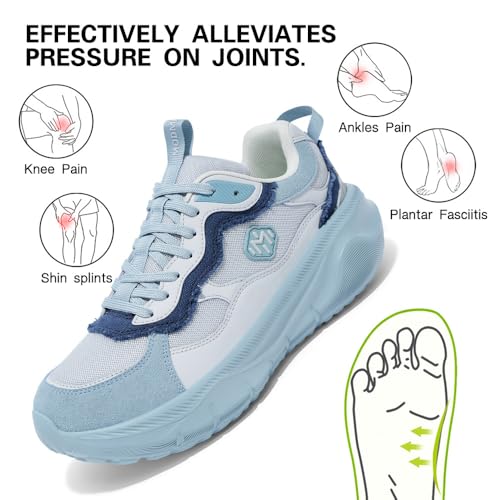 Couple Sneakers Comfort Cushioned Platform Shoes Breathable Mesh Lightweight Athletic Walking Running Shoe2