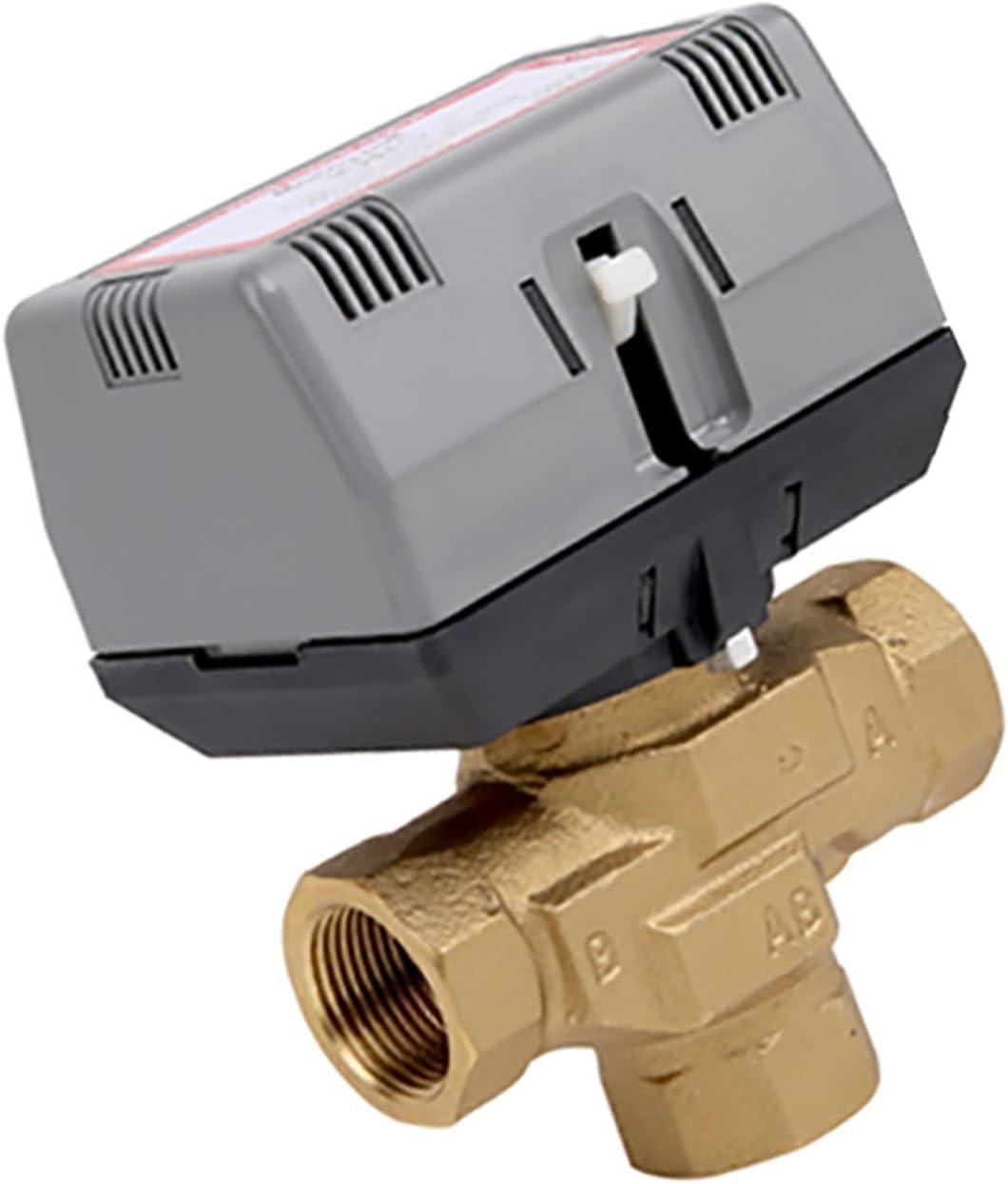 1/2'' 3/4'' 1'' Three-Way Brass Motorized Shut-Off Valve AC220V with VC6013 Fan Coil Electric Globe Valve AC220V(1 Inch)