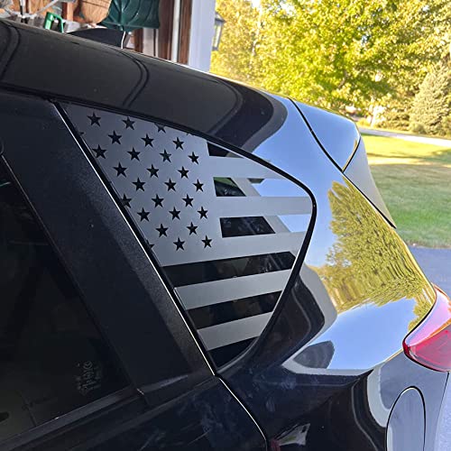 Zxiaochun 1Pair American Flag Window Decals For Car Suv Trucks, Universal Usa Flag Vinyl Sticker Free Installation Tools Matte Black(29" X 16") #TOP1