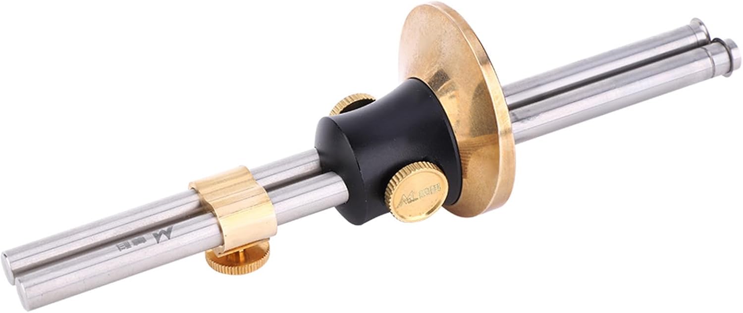 Hyuduo European Style Wheel Marking Gauge, Wood Scribe Marking Tool, Woodworking Marking Scriber, Solid Stainless steel Bar For Carpenter(Double shaft)
