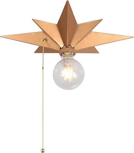 Miniatura 10 de Lámpara de techo de montaje empotrado de 16 pulgadas, luces de techo de estrella de metal negro industrial, lámparas de entrada vintage, iluminación