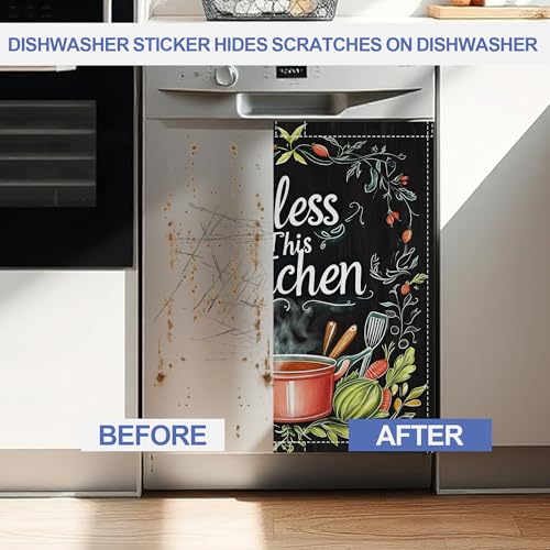 Bless This Kithcen Dishwasher Magnet Cover,Front Dishwasher Cover Decoration Reusable Decorative Magnetic Cover for Home Kitcen Appliance 23x26 Inch by ZIHONSE - Image 5
