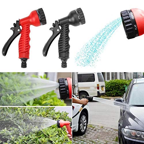 Pistola ad acqua regolabile in plastica ad alta pressione ugello per tubo da giardino perfetto per innaffiare piante e pulizia auto Design ergonomico (colore: nero)