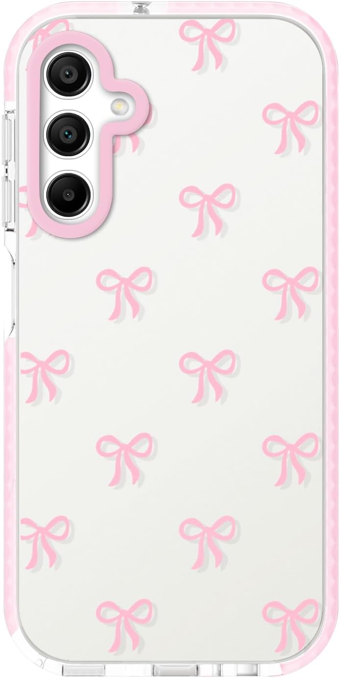 Dumkery Girly Phone Case Compatible with Samsung Galaxy A15 5G, Cute Bow Aesthetic Pattern Galaxy A15 4G Cases, Soft Clear TPU Shockproof Bumper Cover for Girls Women