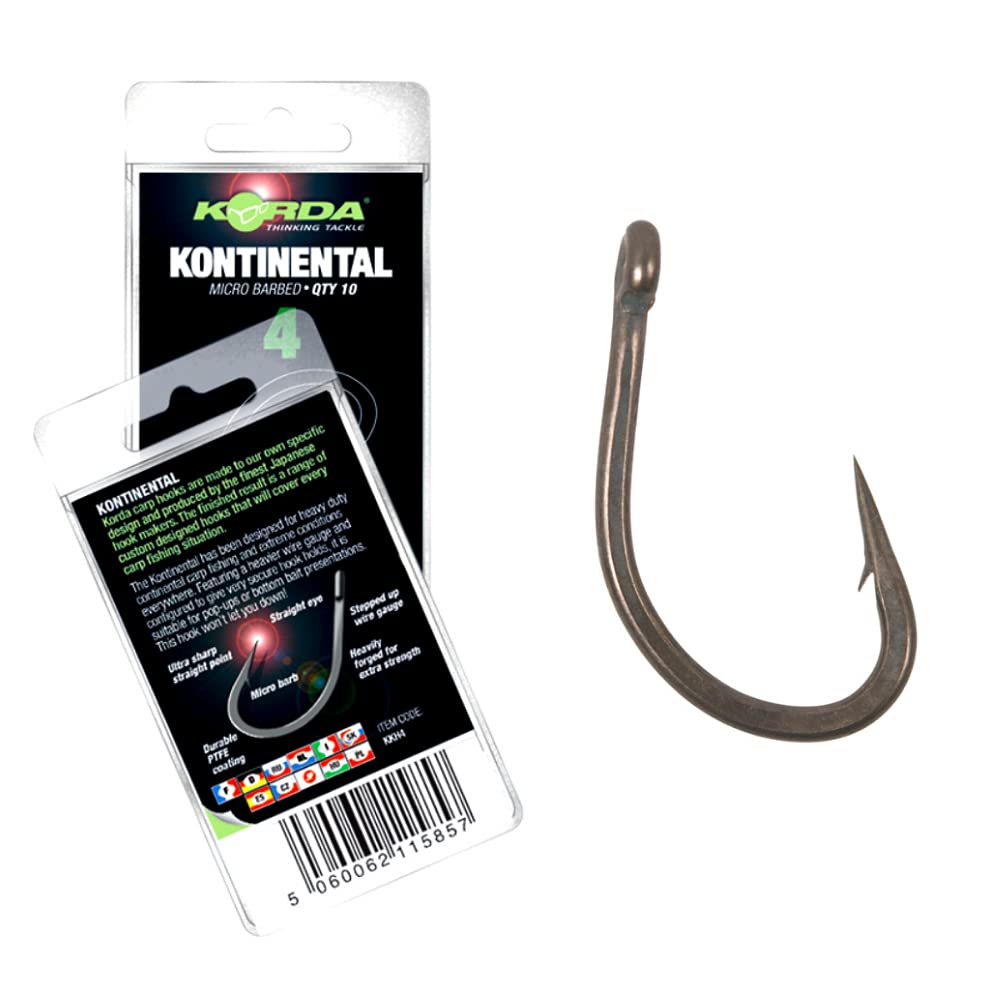 Korda Kontinental Size 1/Carp Fishing Hooks