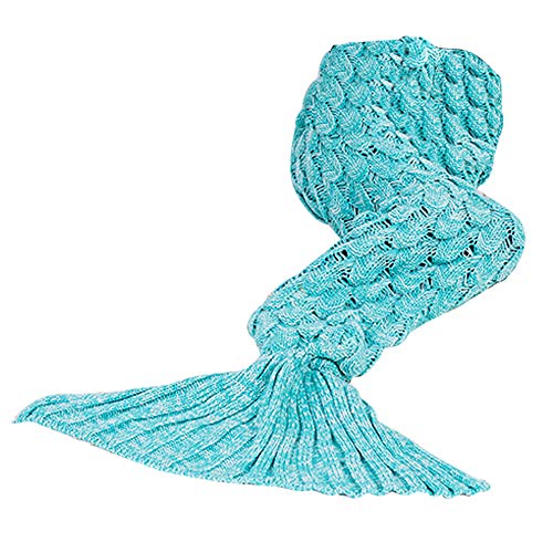 Aire Acondicionado Manta Manta De Ganchillo Cola De La Sirena Caliente De Punto Cama Edredón...