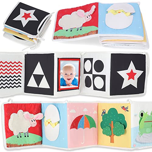 Image of Spiggly Infant Toys 0-6 Months Baby Mirror Tummy Time Toys Sensory Books for Babies Touch and Feel Crinkle Books for Babies