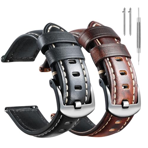 Bracelet de montre en cuir de 20 mm idéal pour le bureau et les sorties