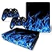 Mcbazel Pattern Series Skin Sticker for Xbox One X Console and Controller Blue Flame