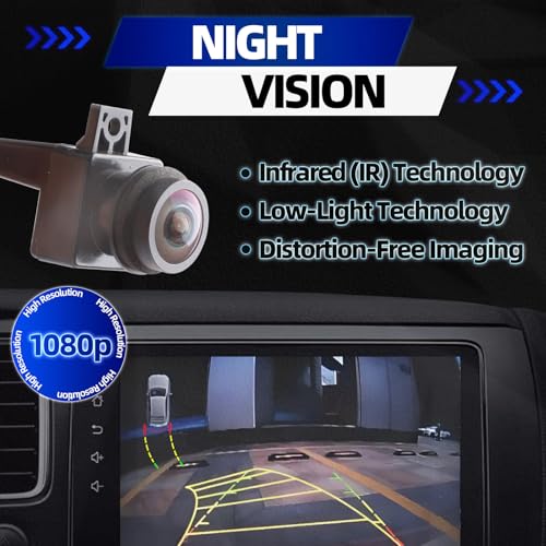 Image of MITZONE Rear View Backup Camera for Car Compatible with 2009 2010 2011 2012 Dodge Ram 1500 2500 3500 Truck Pickup Parking Asist Camera 1080P HD 120-170 Wide-Angle Coverage 56054041AD 56054041AA
