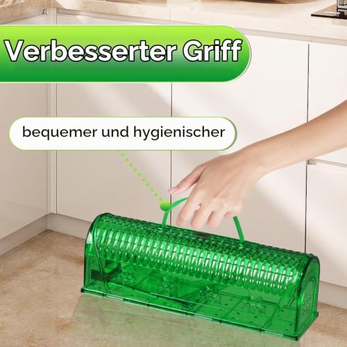 Foto von RatzFatz® 2X Premium Mausefalle Lebend Lebendfalle Wiederverwendbare Außen und Innen, Innovativer Mechanismus