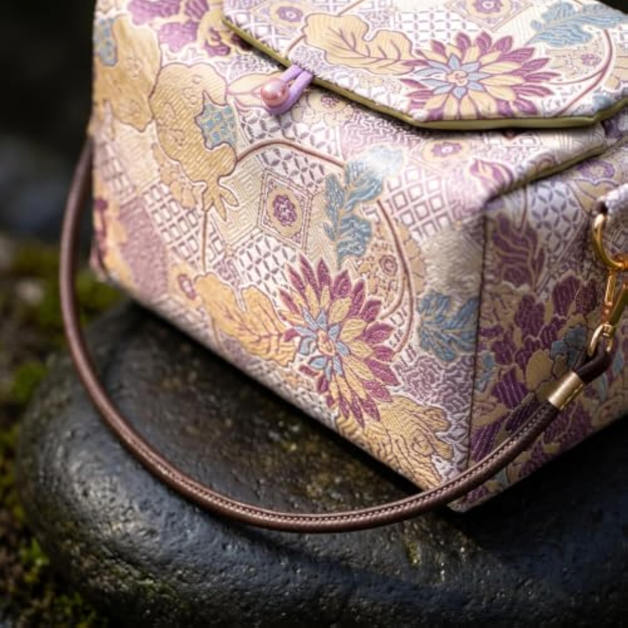 Portable Brocade Fabric Tea Set Storage Bag