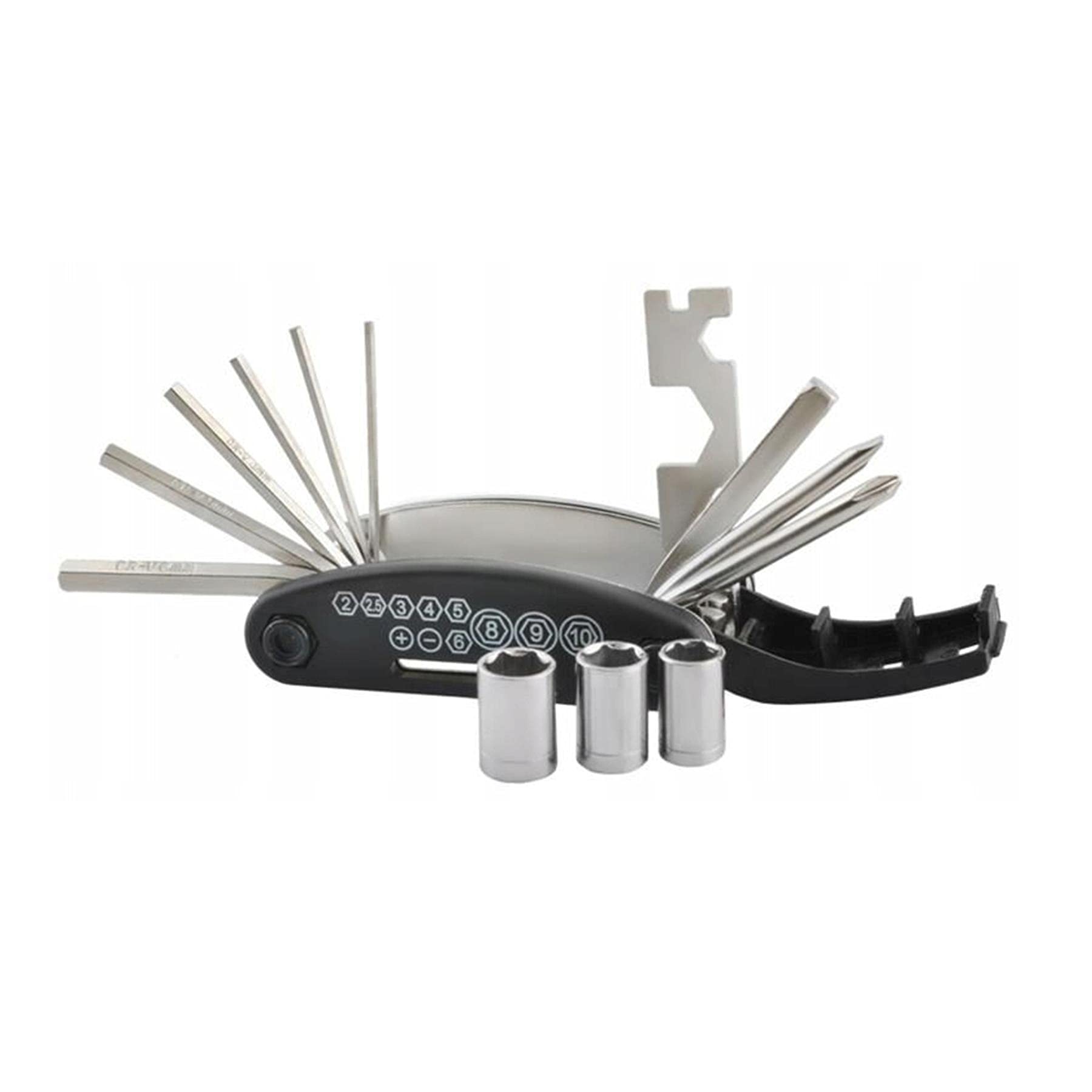 Laxzo ® Bicycle Repair Tool, 16 in 1 Bike Multi Tool Kit with Allen Keys, Screwdrivers & Spoke Wrench, Lightweight Portable Pocket Repair Kit for Road, Mountain & Cycling Bikes