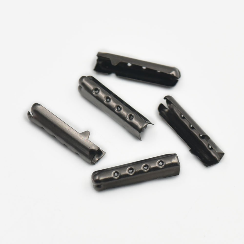 Fujiyuan Black 200 Pcs Shoelace Bullet Metal Ends Aglet Tip Replacement For Shoe Lace Color Gun