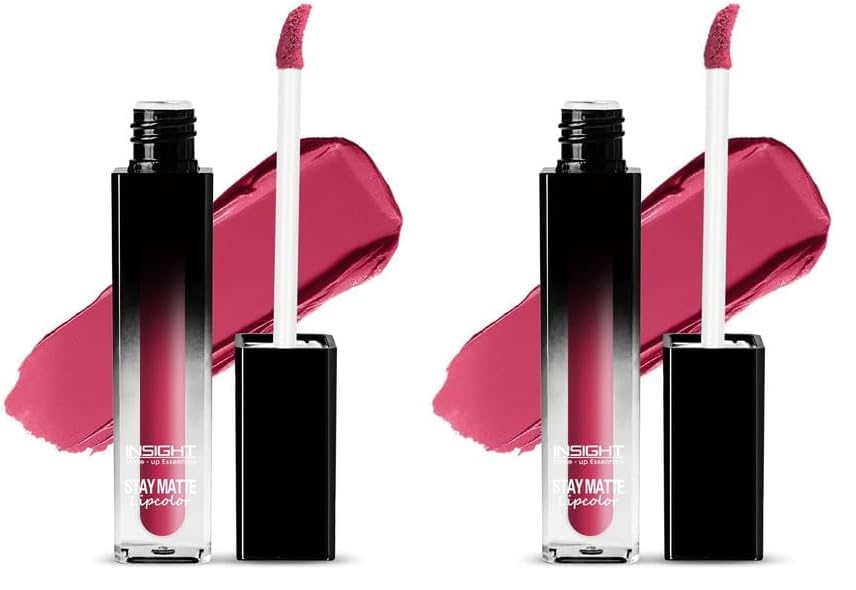 Image of INSIGHT Stay Matte Lipcolor | Butter Texture with Matte Finish | Long Lasting Formula | Transferproof | Comfortable Wear | Infused with Avocado Oil & Niacinamide - (LIFE RECENTLY) 3g (Pack of 2)