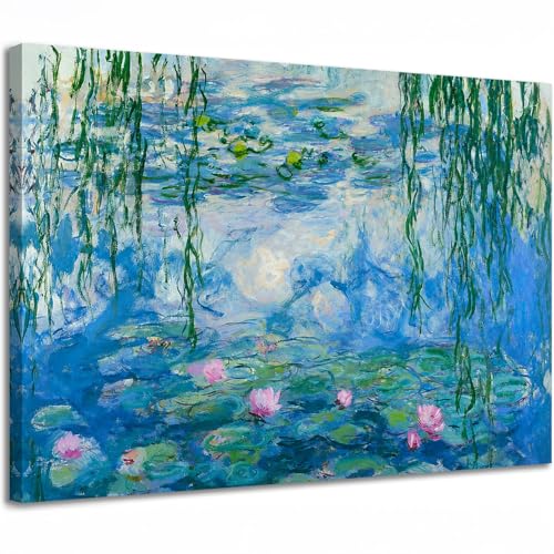 Water Lilies Canvas Wall Art, Claude Monet Paintings Reproduction, Impressionist