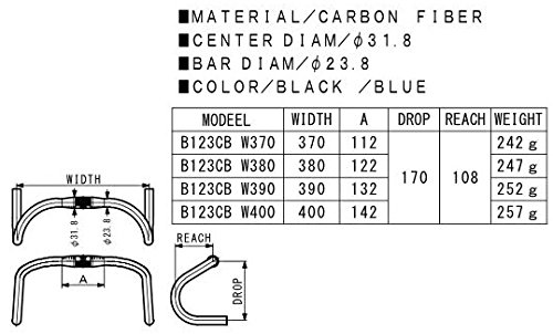 Amazon | NITTO(日東) B123CB 170/ドロップ/リーチ/108 φ31.8 BLUE 幅