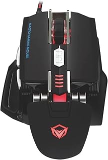 ماوس العاب ام 975 بسلك USB (2000 نقطة لكل بوصة) لاجهزة الكمبيوتر واللاب توب، باللون الاسود من ميشن