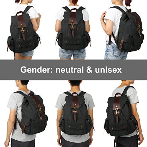VBG VBIGER Travel Backpacks Rucksack Casual Backpack Daypack Canvas Backpack for Men Women - Thumbnail 2