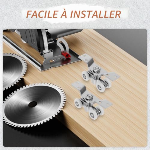 Operitacx Kit de 2 Roulettes Silencieuses en Nylon et Acier Inoxydable, Poulies pour Portes Coulissantes à Galandage, Installation Facile pour Portes et Fenêtres en Bois, Usage Intérieur et – vue 6