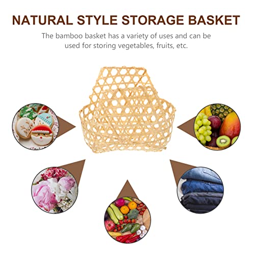 Cesta de frutas para encimera con asas integradas, frutero de mimbre multifuncional 3