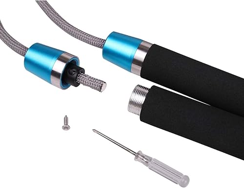 Miniatura 8 de BlitzBite - Cuerdas de salto con peso profesional de 1.41 libras, cuerda de saltar de velocidad ajustable, rodamientos de bolas con asas