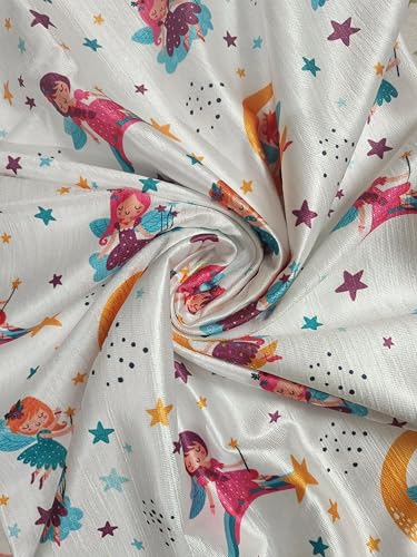 Image of 3D Printed Kids Room Curtains for Play School, Kids Bedroom Curtain Panel (1 Panel, 4X5 Feet) Fairy Curtain for Kids Room Girls Room, Window 5 ft Pink parde