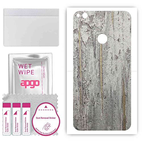 apgo skin sticker film foil vinilo lámina para la parte posterior del teléfono inteligente para Huawei P8 Lite (2017) Rayas doradas de hormigón