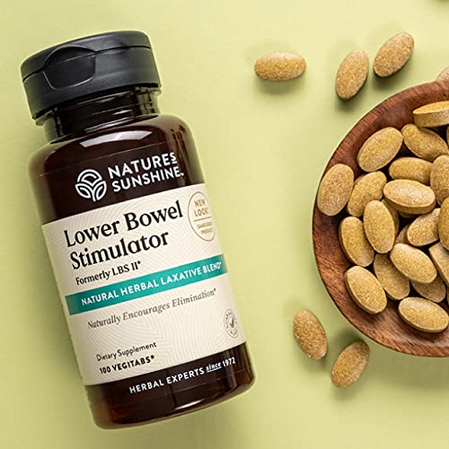 Image of Nature's Sunshine Lower Bowel Stimulator - Helps Relieve Constipation - Cleanse & Detox Your Colon with Natural Herbal Ingredients - 25 Servings - 100 Vegitabs