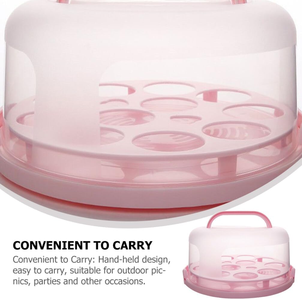 Kichvoe Cake Carrier with Lid and Handle Portable Round Cake Holder for for Parties and Picnics Storage Container for and Transport