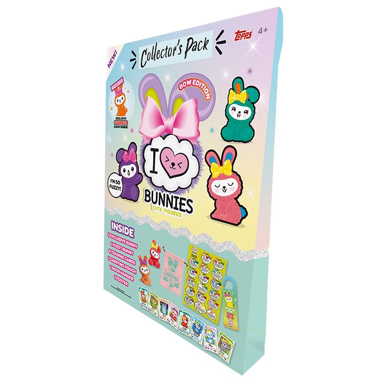 Topps New! I Love Bunnies (Bow Edition) - Collector's Pack - contains 2 Bunny Figures (including the exclusive Shimmer Bunny) a carry pouch, door hanger, cool poster plus 8 trading cards!
