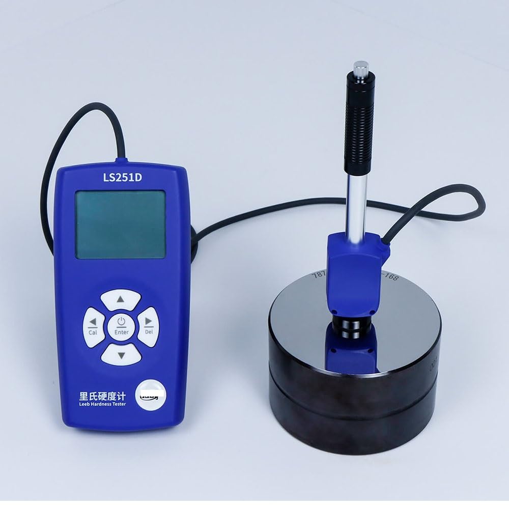 NURII Metal Hardness Mmeter, LS251D, Hardness Tester, Portable Durometer D Impact Device, 360° Measurement Convert to HRA/HRB/HRC HLD