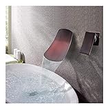 para Lavabo de baño Orb, Mezclador de Pared Tipo Cascada con caño Amplio, Monomando y Doble Orificio para Hotel.