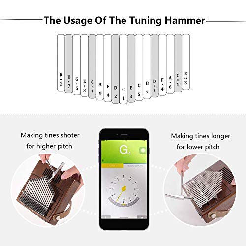 GWXLD Kalimba 17 Touches, Portable Doigt Pouce Piano, Instrument De Musique De Haute Qualité, Musique Cadeau - Les Beatles, Paul McCartney, John Lennon, RIngo Starr, George Harrison GWXLD Kalimba 17 Touches, Portable Doigt Pouce Piano, Instrument De Musique De Haute Qualité, Musique Cadeau – Image 4