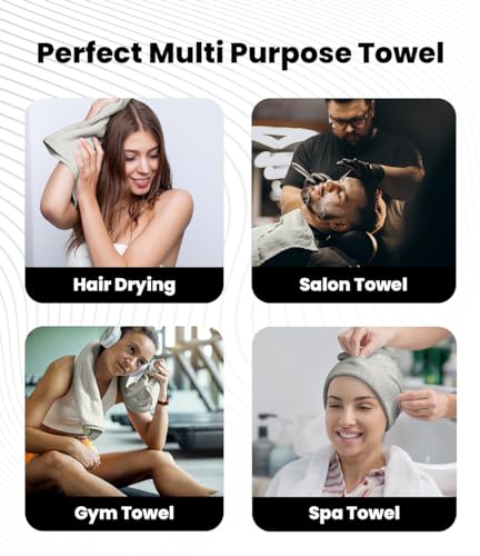Image of Avalon Towels Salon Towel - Silver Hand Towels Bulk Pack of 24 - 100% Cotton Absorbent Spa, Facial & Gym Towel for Working Out - 16x27 Inches (Not Bleach Proof)