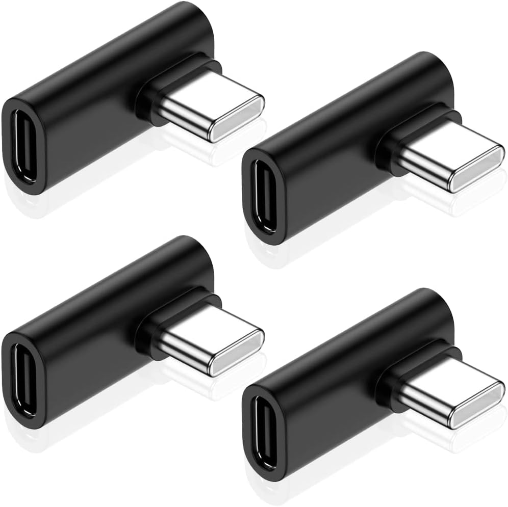 JOMIHONEY USB C Right Angle Adapter (4 Pack), USB C Male to