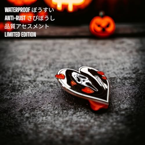 Image of Ghost Face Enamel Scream Pin - Halloween Spooky Lapel Pins