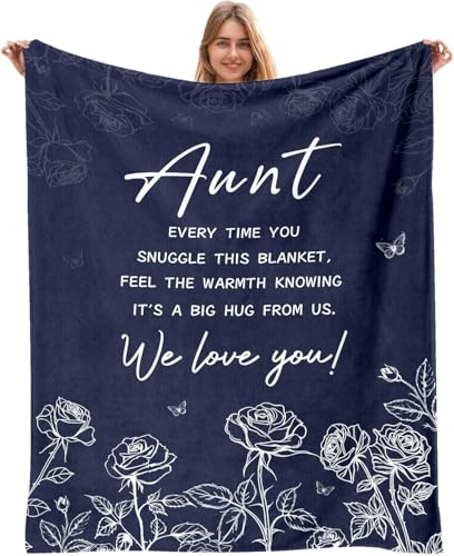 AJIIUSV Aunt Gifts, Gifts for Aunts from Niece Nephew for Mothers Day, Aunt Birthday Gift, Auntie Gift Ideas Throw Blanket 50