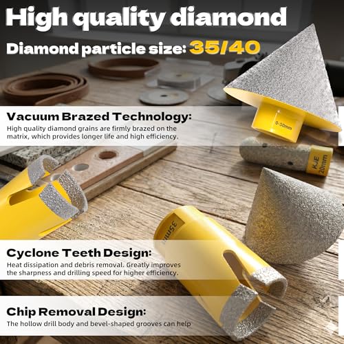 KJE 15PCS Diamond Hole Saw Kit