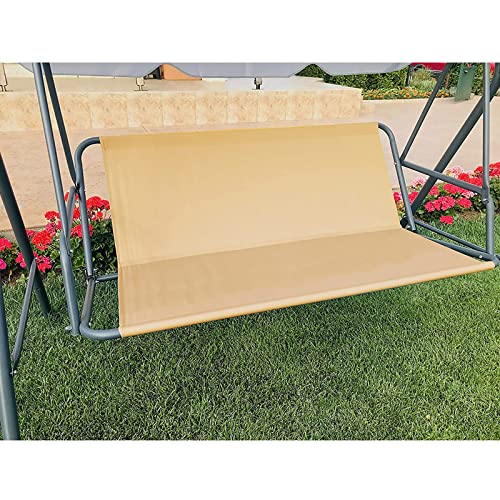 Swing Cover Chair Bench Replacement Cover, 2/3 Seat 600D Thickened Oxford Waterproof Swing Seat Cover For Outdoor Patio Garden Swing Chair, Beige, 54.3 X 19.7 X 19.7 Inch #TOP1