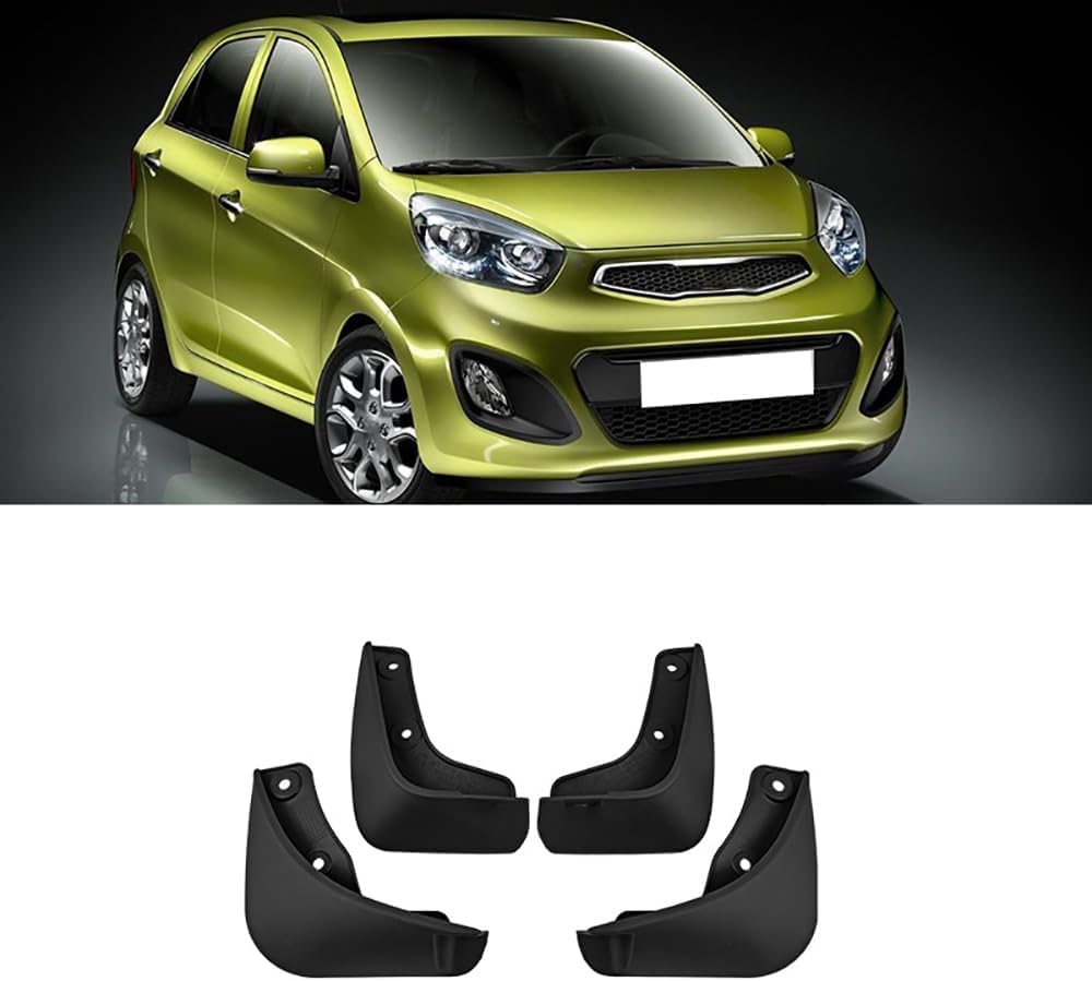 WeiYH No Drill Mud Flaps for Car Front Rear Wheel for Kia Picanto 2011-2018
