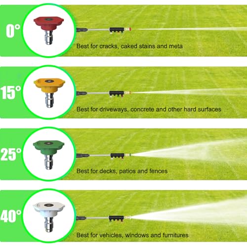 4800PSI PowerWasher with 20FT Hose, 35FT Cord, 4 Quick Nozzles, Foam Cannon for Car, Lane, Patio Cleaning, Hydro Jet Pressure Hose Water Wand for Gutter Patio Car Garden Window, Green - Image 5
