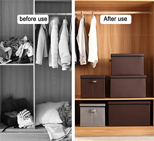 Boîte de rangement en cuir idéale pour placard de chambre et linge - 7