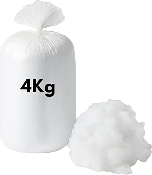 Bedding Home Bounce Back Hollow Fibre Stuffing for Crochet | Polyester Bean Bag Filling Stuff 4kg | Washable White Fluff Sofa Bean Bag Stuffing for Crafts Cushion Bed Pillow Filling 4KG